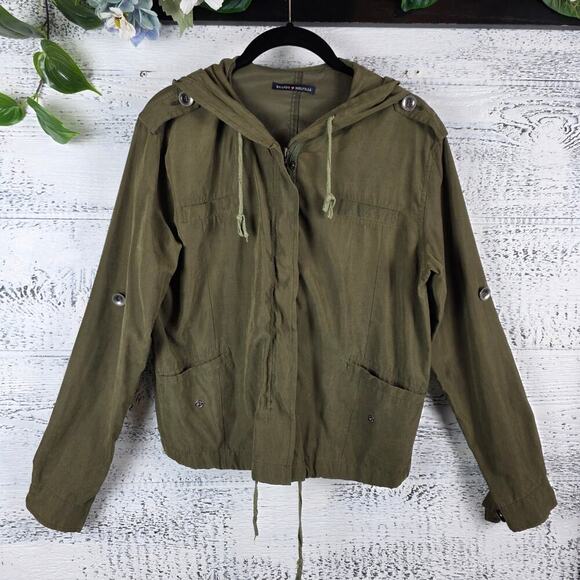 Brandy Melville Jackets & Blazers - Brandy Melville Hailey Utility Jacket Olive Hooded Cargo OS